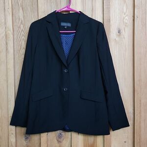 Talbots Single Breasted Wool Business Office Lined Blazer, Size 2, Black